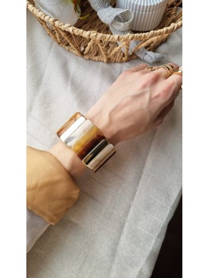 Initium Premium Kalite Çift Lastikli Düz Kesim Kemik Bilezik