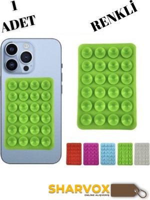 Sharvox Silikon Vakumlu Telefon Tutucu – Kaymaz Vantuzlu Yapışkanlı Stand | Tüm Cep Telefonları Için Uyumlu