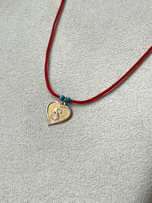 Rupen Kraft Kırmızı Ipli 14 Ayar Altın S Harfi Kolye Altın Kalpli Harf Kolye Altın Harf