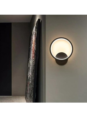 Serenity Haven Modern Siyah LED Duvar Apliküri, Banyo, Mutfak ve Salon Için Şık Işıklandırma