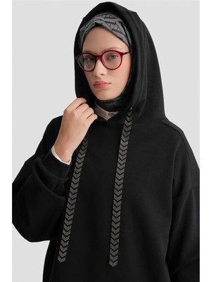 Armine Kapüşonlu Sweat Siyah