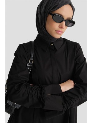 Armine Oversize Tunik Elbise Siyah