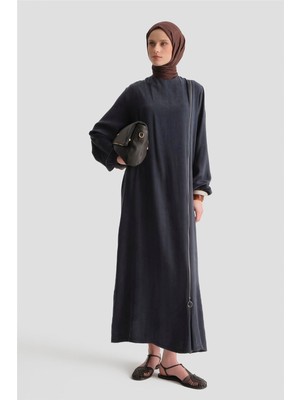 Armine Desen Mixli Kupra Elbise Indigo