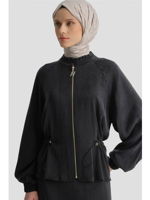 Armine Kupra Ceketli Takım Siyah
