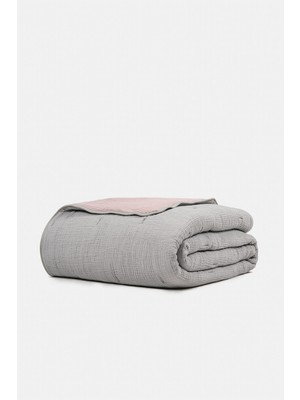 Barine Nevresim Gerektirmeyen Yıkanabilir Koza Bebek Yorganı Gri-Pembe