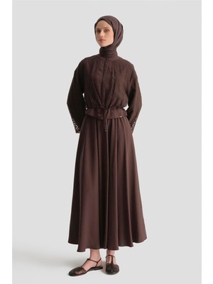 Armine Desenli Kupra Takım Acı Kahve