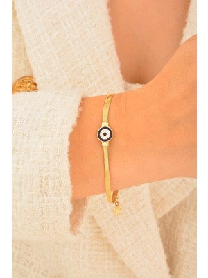 CEBECİ Cebeci 14 Ayar Nazar Boncuklu Altın Bileklik