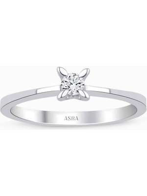 Asra Pırlanta F Color 0.05 Karat Luna Pırlanta Tektaş Yüzük