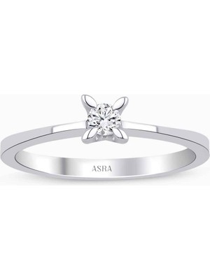 Asra Pırlanta F Color 0.10 Karat Luna Pırlanta Tektaş Yüzük