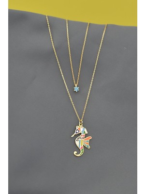 Normadia 925 Gümüş Denizatı Asansör Kolye, Şık Takı, Zarif Tasarım