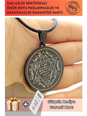 Normadia Güçlü Mührü Çelik Deri Kolye, Erkek ve Kadın Için Şık Takı