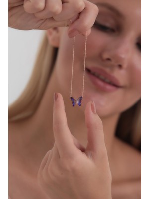 Normadia 925 Ayar Gümüş Doğal Renk Kelebek Kolye Hediye Kutulu