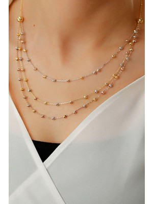 Normadia 925 Ayar Rose Gold Dorika Gümüş Kolye, Şıklık ve Zarafet Için.