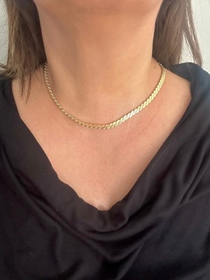 Normadia Altın Renk Çelik 5mm Burgu Zincir Kolye 45CM Uzunluk