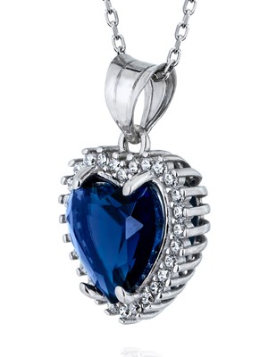 Normadia Lacivert Safir Taşlı Gümüş Kolye, Zarif ve Şık Tasarım