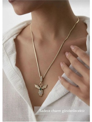 Normadia 14K Gold Kaplama 925 Ayar Gümüş Anka Kuşu Kolye Ucu