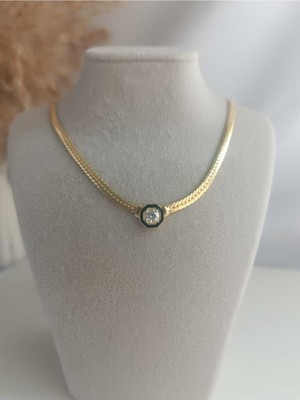 Normadia Parlak 14K Altın Kaplama Çelik Serenay Kolye, Şık ve Zarif Tasarım