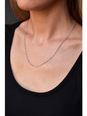 Normadia 925 Ayar Gümüş Rodyum Kaplama Zincir Kolye, Şık ve Dayanıklı Tasarım