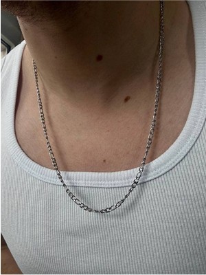 Normadia Erkek Kalın Figaro Kolye Paslanmaz Çelik Uzun Ömürlü ve Sağlam