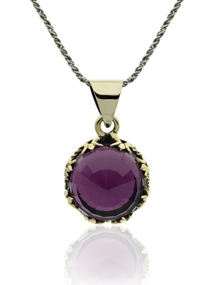 Normadia Kadınlar Için Amatist Taşlı Otantik Gümüş Kolye DGN21079