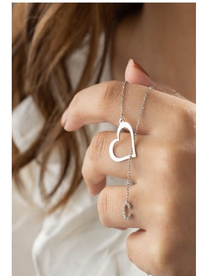 Normadia 925 Ayar Gümüş Kişiye Özel Harfli Kalp Kolye, Zarif ve Şık Takı