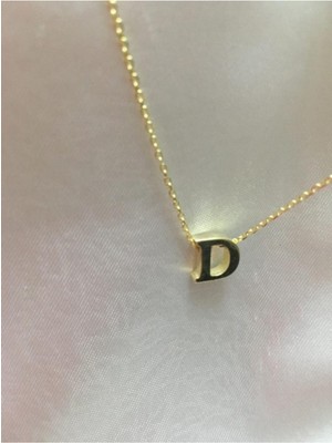 Normadia 925 Ayar Gümüş Minimal D Harf Kolye, Şık ve Zarif Tasarım