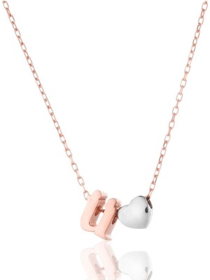 Normadia 925 Ayar Gümüş Üç Boyutlu Ü Harfi Kalp Kolye, Şık ve Zarif Tasarım