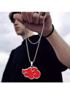 Normadia Naruto Akatsuki Kırmızı Bulut Zincirli Kolye, Şık ve Özel Takı