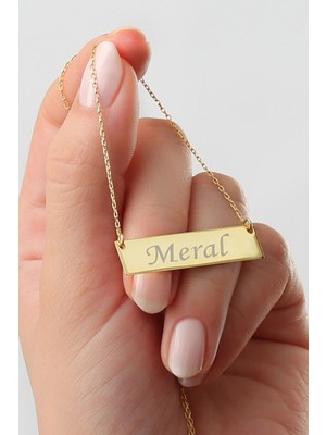 Normadia Özel Tasarım 925 Ayar Gümüş Yatay Isimli Kolye