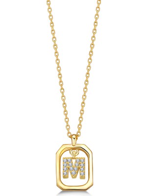 Normadia Parlak Taşlı Gümüş Harf Kolye, Şık ve Zarif Takı Tasarımı