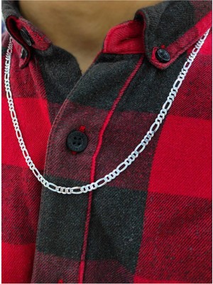 Normadia 925 Ayar Gümüş Figaro Zincir Erkek Kolye 55 Cm, Şık ve Zarif Takı