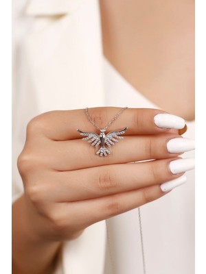 Normadia 925 Ayar Gümüş Anka Kuşu Kolye, Şık ve Zarif Tasarım ile Stilinizi Tamamlar