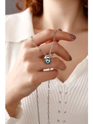 Normadia 925 Ayar Gümüş Nazar Zincirli Kolye, Zarif ve Şık Takı Seçeneği