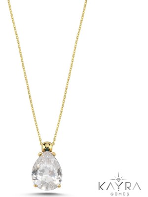 Normadia Parlak Kuvars Taşlı Zarif Gümüş Kolye, Şık Takı Hediye Alternatifi