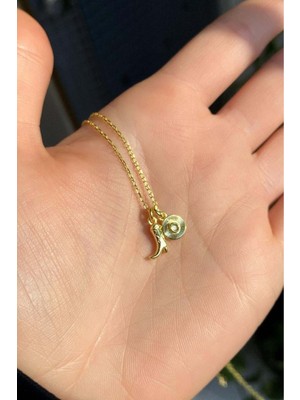 Normadia 925 Ayar Gümüş ve 14 Ayar Gold ile Şık Kovboy Çizme ve Şapka Kolye