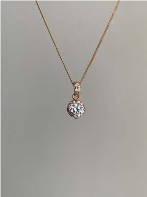 Normadia Rose Gold Pırlanta Kesim Jasmine Kolye, Şık ve Dayanıklı Takı