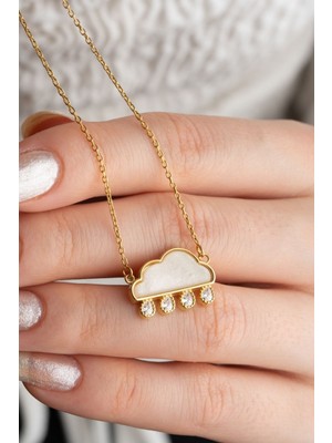 Normadia 925 Ayar Gümüş Bulut Tasarımlı Zarif Kolye