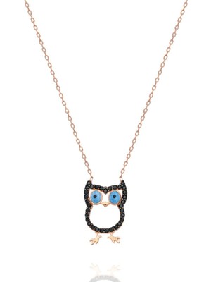 Normadia Şık Siyah Taşlı 925 Ayar Gümüş Kadın Kolye