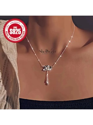 Normadia Lotus Tasarımlı 925 Ayar Gümüş Kolye, Sevgililer ve Anneler Günü Hediye