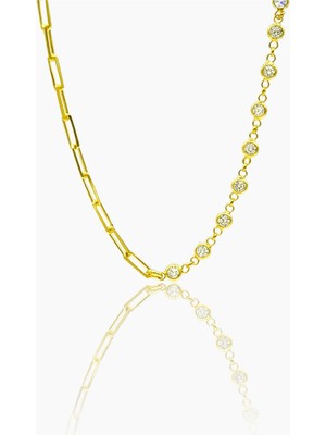 Normadia Şık Koi Yarı Ataç ve Zirkon Taşlı Altın Kaplama Gümüş Kadın Zincir Kolye