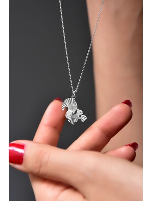 Normadia 925 Ayar Gümüş Rodyum Kaplama Kristal Detaylı Sincap Kolye