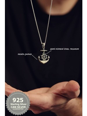 Normadia 925 Ayar Gümüş Deniz Çapası Erkek Kolye