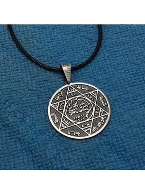 Normadia Şık Erkek Gümüş Deri Kolye, Hz. Süleyman Mührü Tasarımı