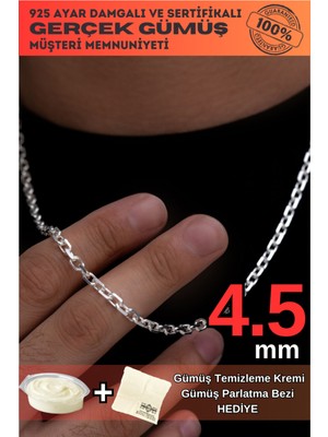 Normadia Erkek Gümüş Kolye 4.5mm Forse Model, Zarif ve Şık Takı Accessorisi