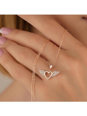 Normadia Sevimli Kalpli Melek Kanadı Gümüş Kolye, Zarif ve Şık Takı Seçeneği