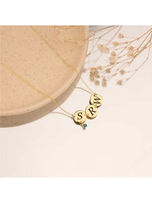 Normadia Yuvarlak 3'lü Harfli Gümüş Kolye Kadın 925 Ayar Takı