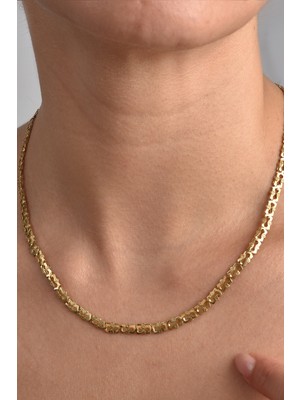 Normadia Italyan Tarzı 14 Ayar Altın Kaplama Zarif ve Hafif Zincir Gümüş Kolye