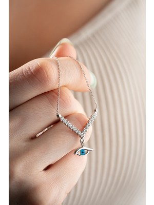 Normadia 925 Ayar Gümüş Nazar Göz Kolye, Zarif ve Şık Takı Seçeneği