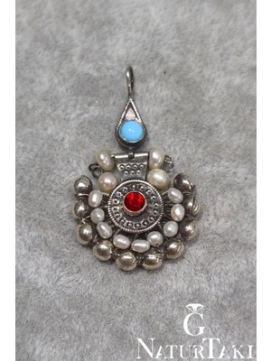 Normadia El Üretimi Gerçek Incili 925 Ayar Gümüş Kadın Kolye Ucu