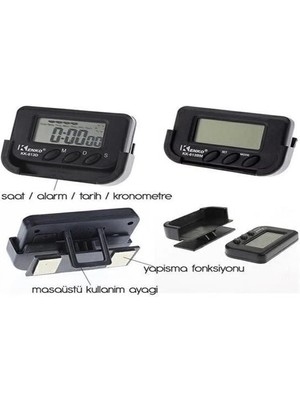 Elikaya TR Ev ve Araç Tipi Dijital Saat Kronometreli Alarmlı Pilli Saat